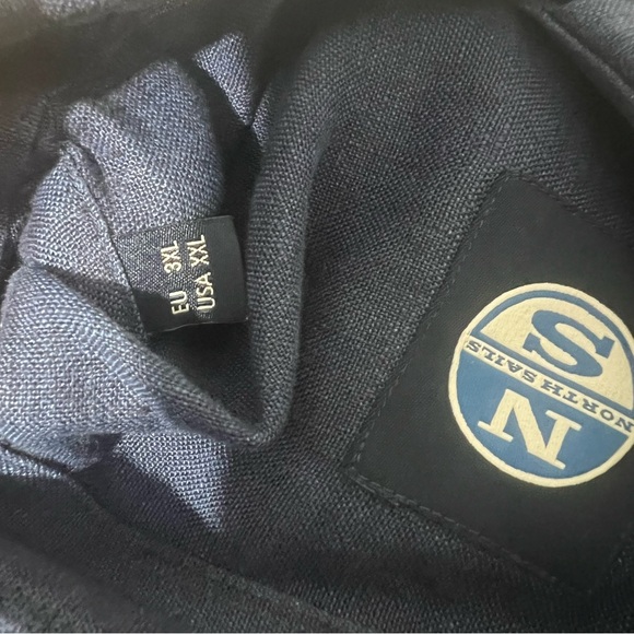 North Sails Dark Blue 100% Linen Button Down Shirt - Picture 9 of 10